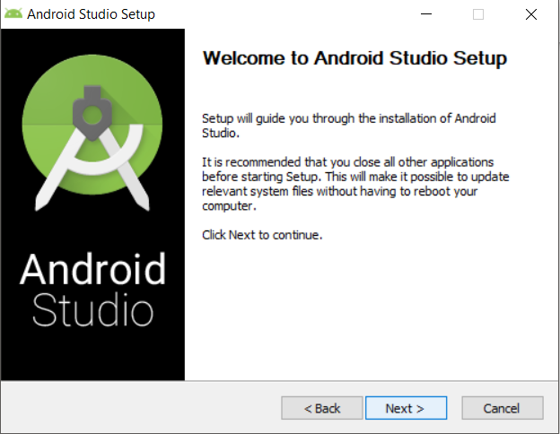 This is an image showing the Android Studio install wizard.