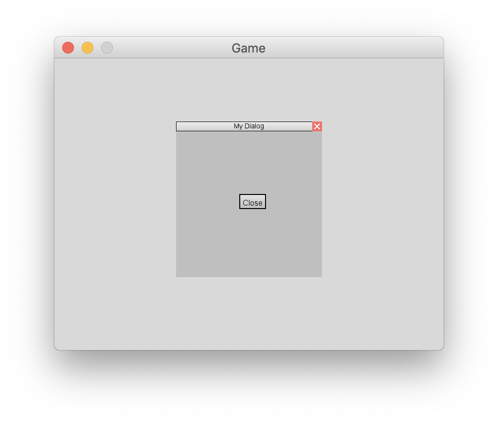This image shows the final expected game window with the Dialog open.